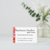 Euro Large Personalize Text Memorable Pinks Visitekaartje (Staand voorkant)