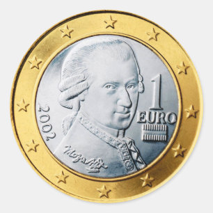 Euro Mozart Munt Classic Ronde Sticker