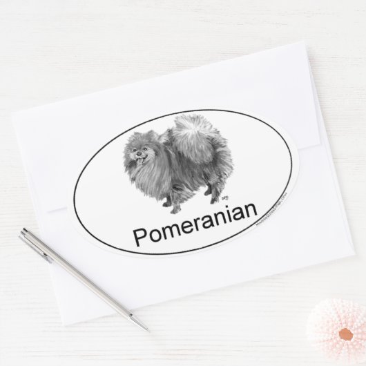 Euro-pommern Ovale Sticker (Envelop)