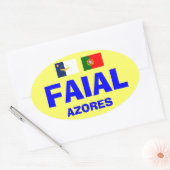 Euro-stijl Faial* Ovale Sticker (Envelop)