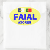 Euro-stijl Faial* Ovale Sticker (Tas)