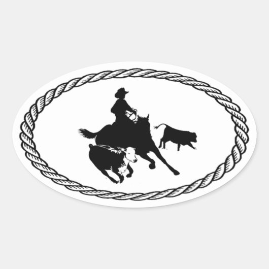 Euro-stijl snijpaard ovale sticker (Voorkant)