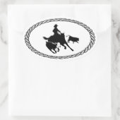 Euro-stijl snijpaard ovale sticker (Tas)