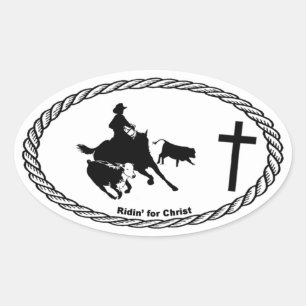 Euro-stijl snijpaard ovale sticker