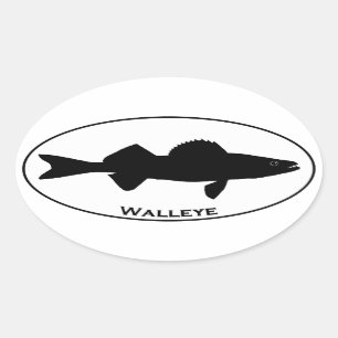 Euro Style Oval Walleye Logo Ovale Sticker