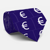 Euro Symbool (blauw) Stropdas (Opgerold)