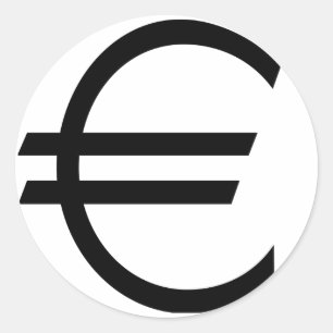 Euro-teken Ronde Sticker