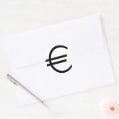 Euro-teken Ronde Sticker (Envelop)