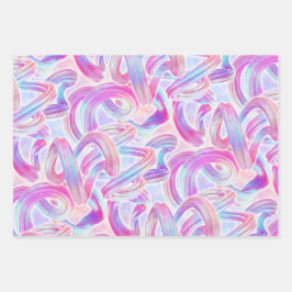 eurobeat holorave - roze en blauw: inpakpapier vel