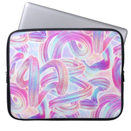 eurobeat holorave - roze en blauw: laptop sleeve