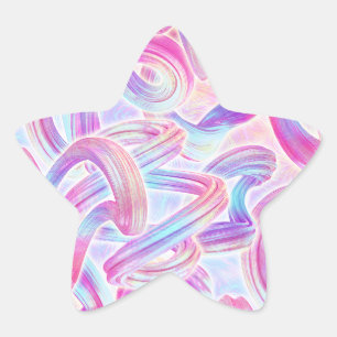 eurobeat holorave - roze en blauw : ster sticker
