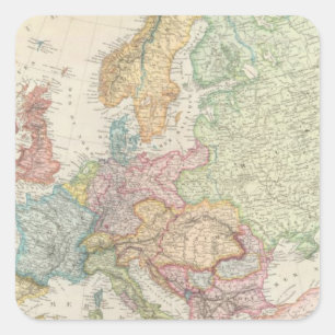 Europa 16 vierkante sticker