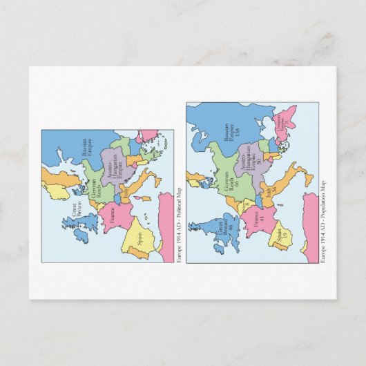 Europa 1914 Briefkaart (Voorkant)