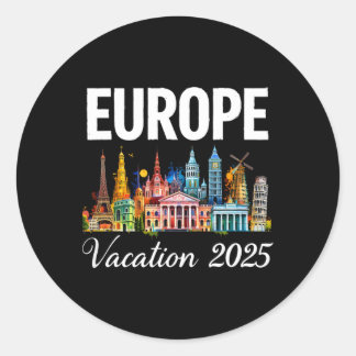 Europa 2025 Vakantie Souvenir Reis Zomer Reizen F Ronde Sticker