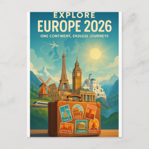 EUROPA 2026 — Één continent, eindeloze reizen Briefkaart