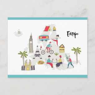 Europa - Activiteitenkaart Briefkaart