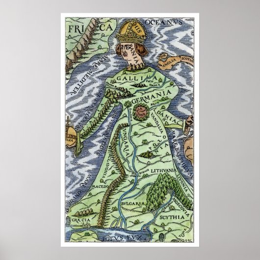 EUROPA ALS KONINGIN, 1588 POSTER (Voorkant)