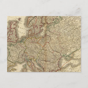 Europa Atlas-kaart Briefkaart