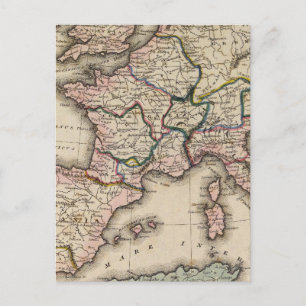 Europa Atlas-kaart Briefkaart