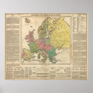Europa - Atlaskaart voor religie Poster