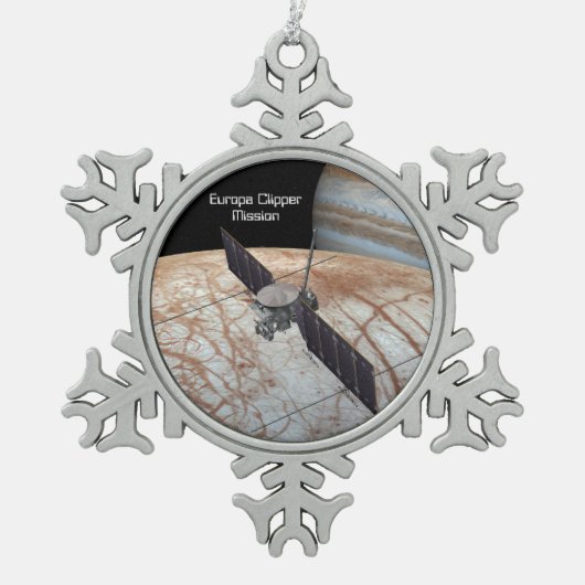 Europa Clipper Mission Spacecraft Tin Sneeuwvlok Ornament (Voorkant)
