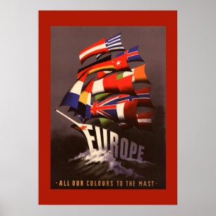 Europa door scheepsreisposter Poster
