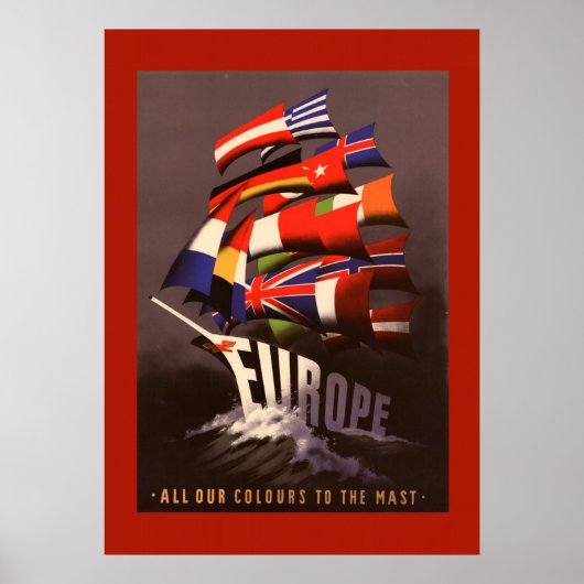  Europa door scheepsreisposter Poster (Voorkant)