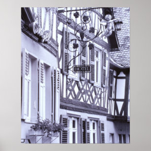 Europa, Duitsland, Rheinland, Pfalz, Boppard. half Poster