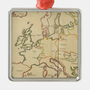 Europa en grote steden metalen ornament