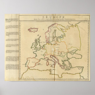 Europa en grote steden poster