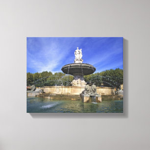 Europa, Frankrijk, Aix-en-Provence. Fontaine de Canvas Afdruk