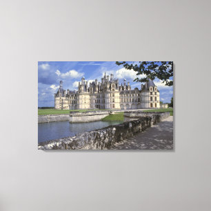 Europa, Frankrijk, Chambord. Imposant Kasteel Canvas Afdruk