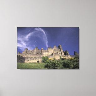 Europa, Frankrijk, Languedoc; Aude; Carcassonne, Canvas Afdruk