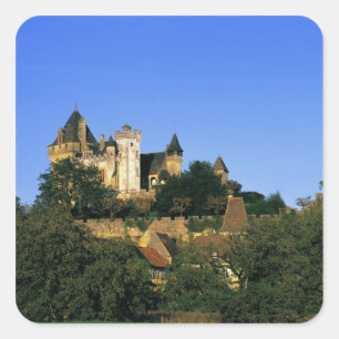 Europa, Frankrijk, Montforte. Het middeleeuwse kas Vierkante Sticker