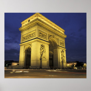 Europa, Frankrijk, Parijs. Arc de Triomphe Poster