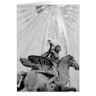 Europa, Frankrijk, Parijs. Standbeeld en reuzenrad
