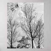 Europa, Frankrijk, Parijs. Statue en Ferris Wheel Poster (Voorkant)