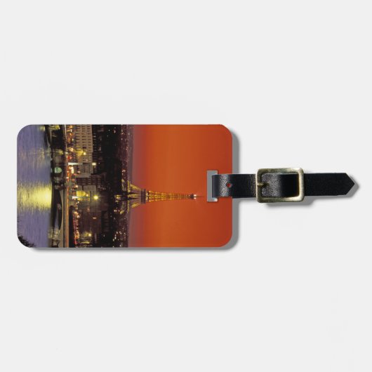 Europa, Frankrijk, Parijs. Sunset uitzicht of Eiff Bagagelabel (Voorkant horizontaal)