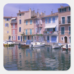 Europa, Frankrijk, Provence, Martiques, Spiegel Vierkante Sticker