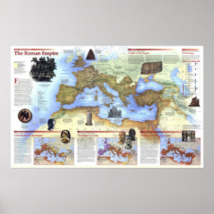 " Europa: Gedetailleerde Romeinse geschiedeniskaar Poster