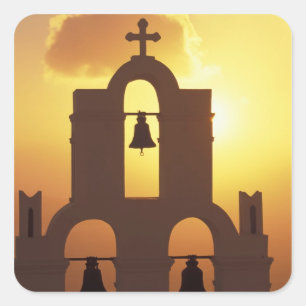Europa, Griekenland, Cycladen, Santorini, Vierkante Sticker