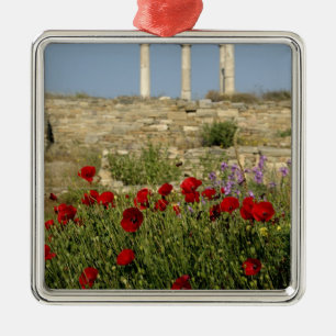 Europa, Griekenland, Cyclades, Delos. Zuil ruïnes. Metalen Ornament