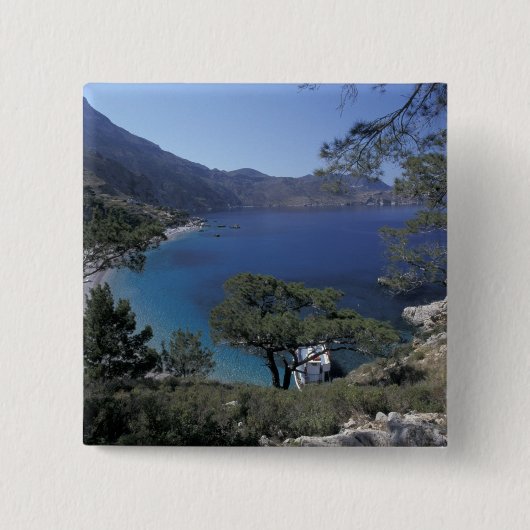 Europa, Griekenland, Karpathos, Dodecanese; Apella Vierkante Button 5,1 Cm (Voorkant)