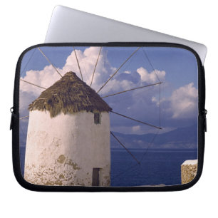 Europa, Griekenland, Mykonos. Een opvallende witte Laptop Sleeve