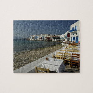 Europa, Griekenland, Mykonos. Zeezicht Legpuzzel