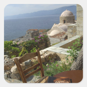 Europa, Griekenland, Peloponnesos, Monemvasia (enk Vierkante Sticker