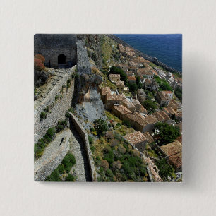 Europa, Griekenland, Peloponnesos, Monemvasia Vierkante Button 5,1 Cm