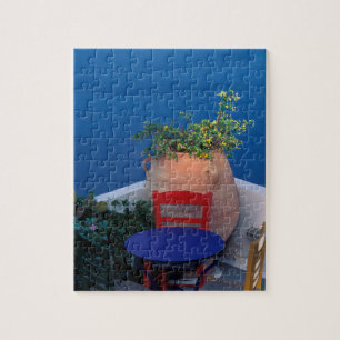 Europa, Griekenland, Santorini. Terras met zeezich Legpuzzel