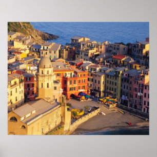 Europa, Italië, Cinque Terre. dorp Vernazza Poster