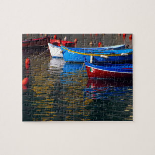 Europa, Italië, Cinque Terry, boten in Vernazza Legpuzzel